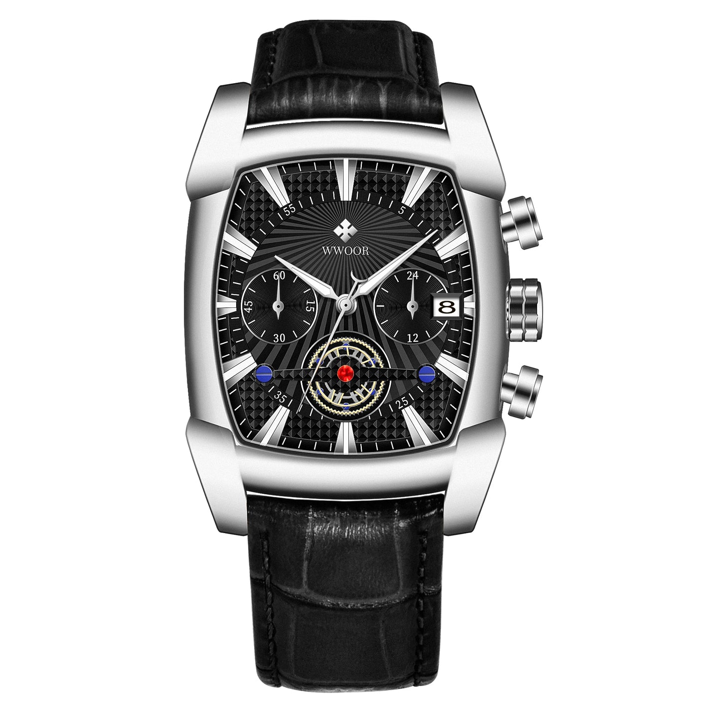 Men Quartz WWOOR 8843 Square Watch