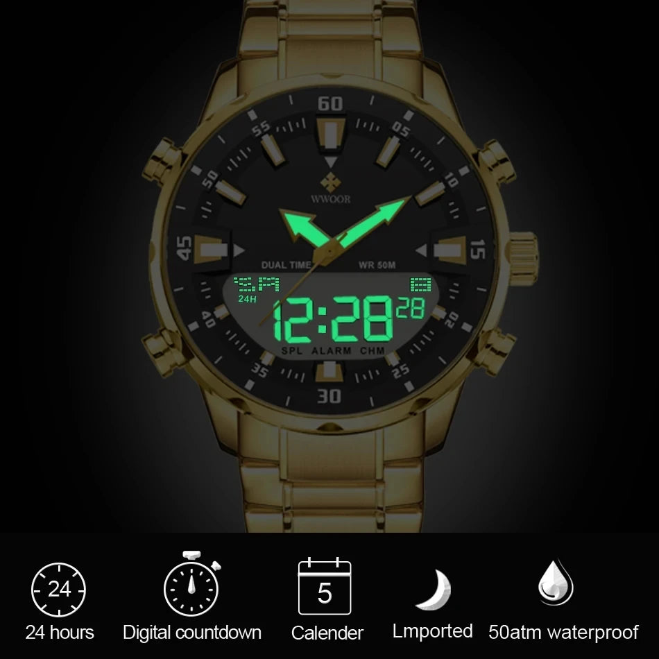Mens WWOOR 8890 Dual display watch