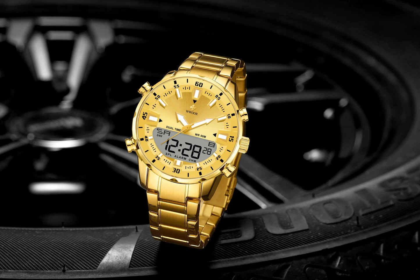 Mens WWOOR 8890 Dual display watch