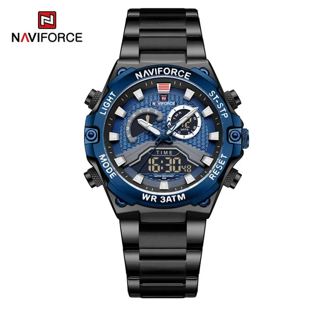 Top Brand NAVIFORCE 9207 Double Time Mens Watch