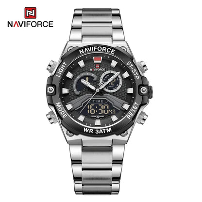 Top Brand NAVIFORCE 9207 Double Time Mens Watch