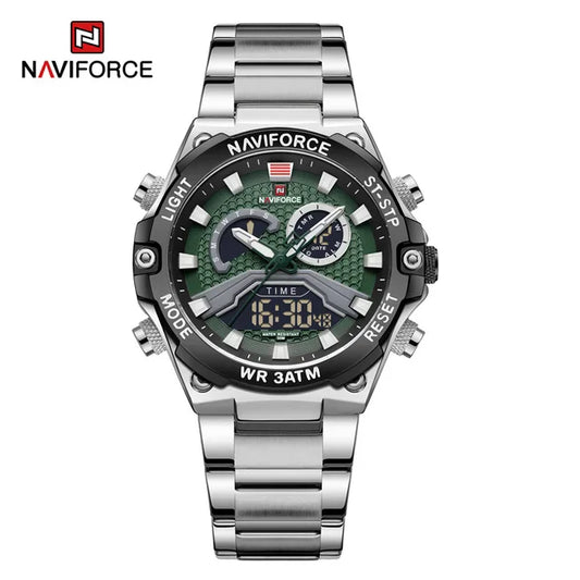 Top Brand NAVIFORCE 9207 Double Time Mens Watch