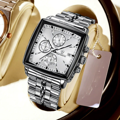 Men BINBOND 911 Square Luxury Quartz Watch